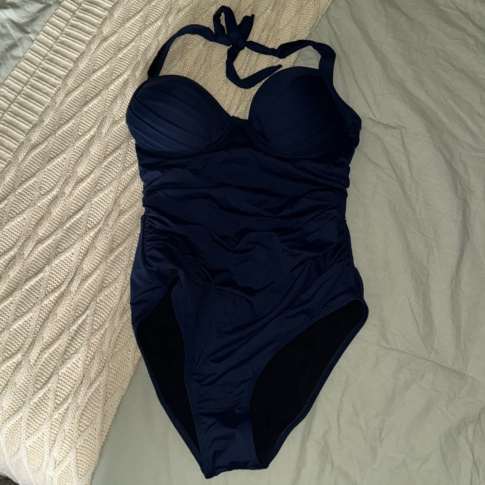 Cupshe NEVER WORN navy one piece swimsuit